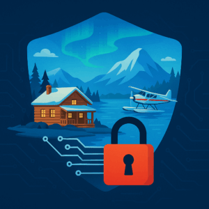 A Lodge in the north with a cybersecurity lock